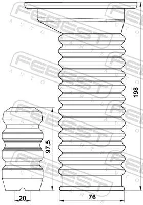 FEBEST Dust Cover Kit, shock absorber (TSHB-ADT250F-KIT)
