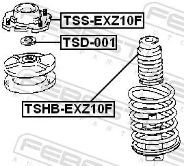 FEBEST Protective Cap/Bellow, shock absorber (TSHB-EXZ10F)