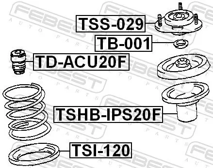 FEBEST Suspension Strut Support Mount (TSS-029)
