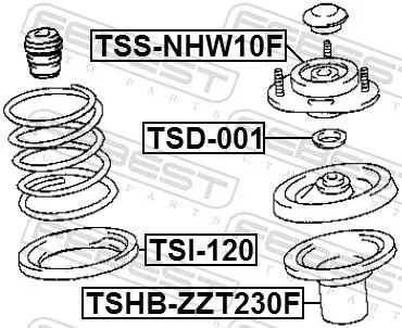 FEBEST Suspension Strut Support Mount (TSS-NHW10F)