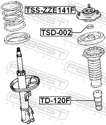 FEBEST Suspension Strut Support Mount (TSS-ZZE141F)
