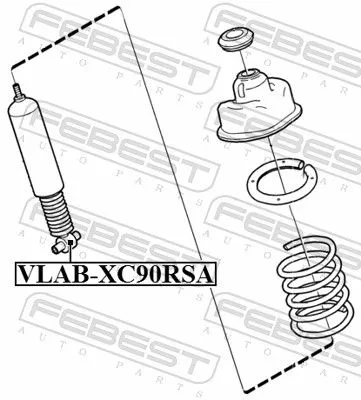 FEBEST Bush, shock absorber (VLAB-XC90RSA)