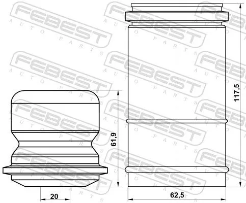 FEBEST Dust Cover Kit, shock absorber (VLSHB-S40F-KIT)