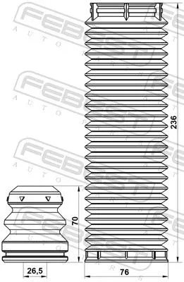 FEBEST Dust Cover Kit, shock absorber (VLSHB-S80F-KIT)