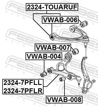 FEBEST Mounting, control/trailing arm (VWAB-007)