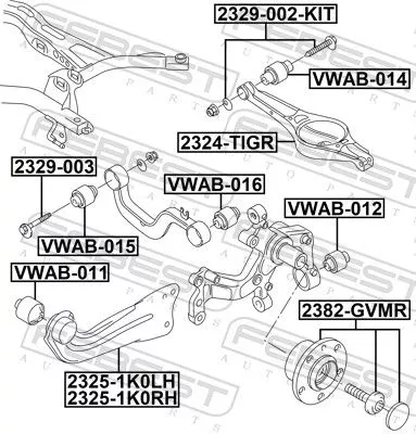 FEBEST Mounting, control/trailing arm (VWAB-011)