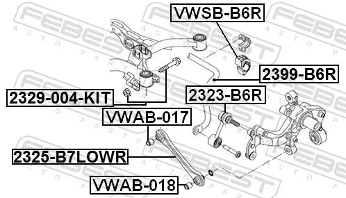 FEBEST Mounting, control/trailing arm (VWAB-017)