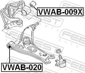 FEBEST Mounting, control/trailing arm (VWAB-020)