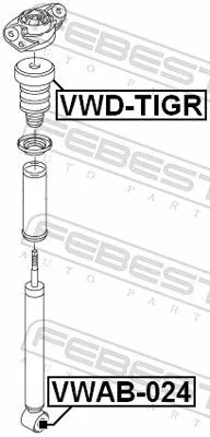 FEBEST Bush, shock absorber (VWAB-024)