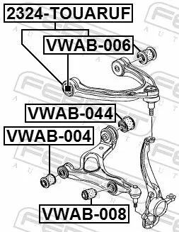 FEBEST Mounting, control/trailing arm (VWAB-044)