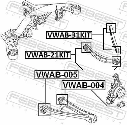FEBEST Mounting, control/trailing arm (VWAB-31KIT)