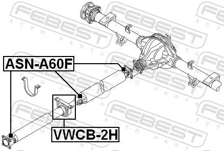 FEBEST Bearing, propshaft centre bearing (VWCB-2H)