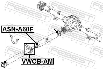 FEBEST Bearing, propshaft centre bearing (VWCB-AM)