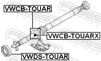 FEBEST Bearing, propshaft centre bearing (VWCB-TOUAR)