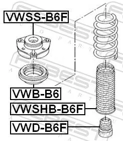 FEBEST Rubber Buffer, suspension (VWD-B6F)