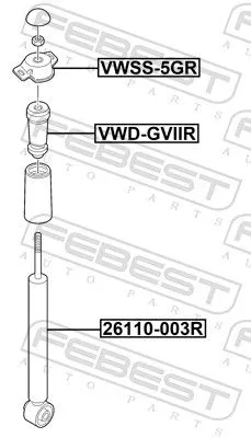 FEBEST Rubber Buffer, suspension (VWD-GVIIR)