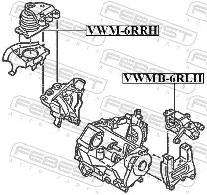 FEBEST Mounting, engine (VWM-6RRH)