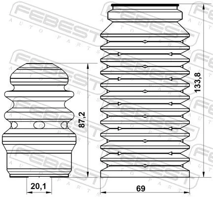 FEBEST Dust Cover Kit, shock absorber (VWSHB-B5F-KIT)