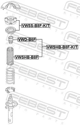 FEBEST Dust Cover Kit, shock absorber (VWSHB-B8F-KIT)