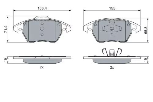 BOSCH Brake Pad Set, disc brake (0986424825)