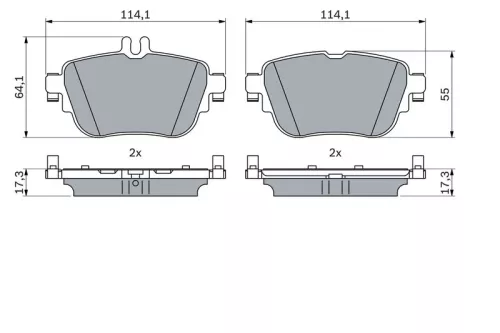 BOSCH Brake Pad Set, disc brake (0986424845)