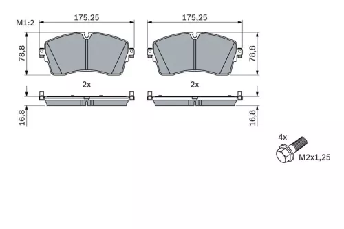 BOSCH Brake Pad Set, disc brake (0986424871)