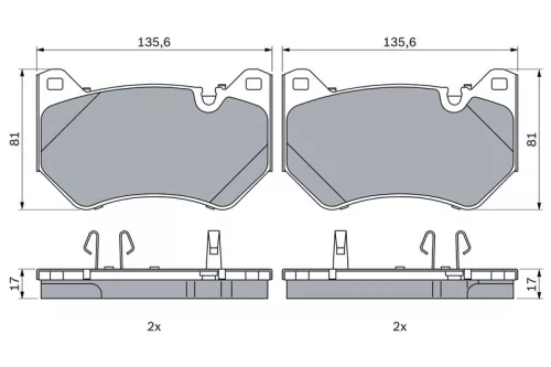 BOSCH Brake Pad Set, disc brake (0986424965)