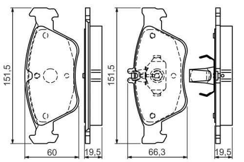 BOSCH Brake Pad Set, disc brake (0986494002)