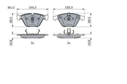 BOSCH Brake Pad Set, disc brake (0986494036)