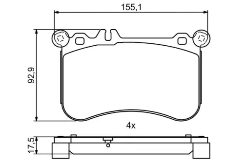 BOSCH Brake Pad Set, disc brake (0986494780)