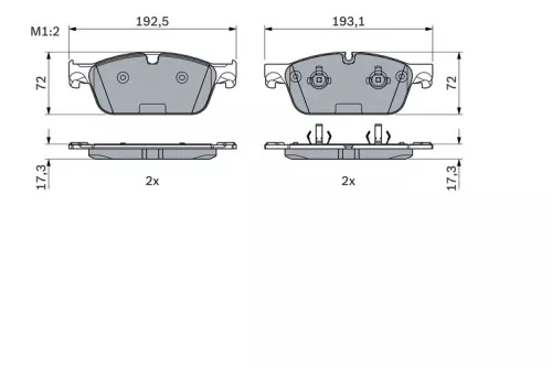 BOSCH Brake Pad Set, disc brake (0986494962)