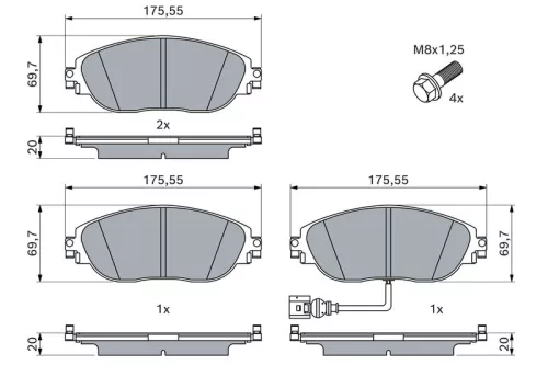 BOSCH Brake Pad Set, disc brake (0986494704)