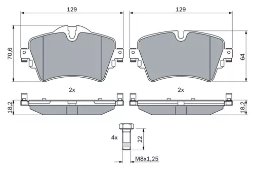 BOSCH Brake Pad Set, disc brake (0986494736)