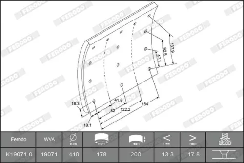 Brake Lining Kit, drum brake