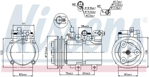 NISSENS Compressor, air conditioning (89282)