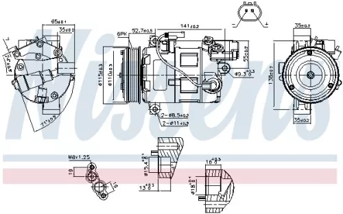 NISSENS Compressor, air conditioning (89086)