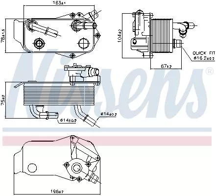 NISSENS Oil Cooler, automatic transmission (90736)