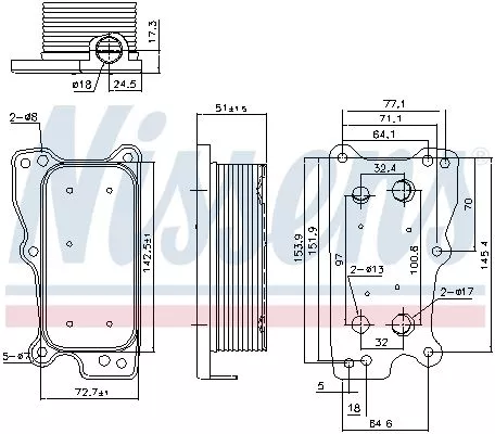 NISSENS Oil Cooler, engine oil (90783)