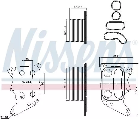 NISSENS Oil Cooler, engine oil (90991)