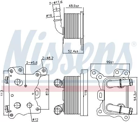 NISSENS Oil Cooler, engine oil (91193)