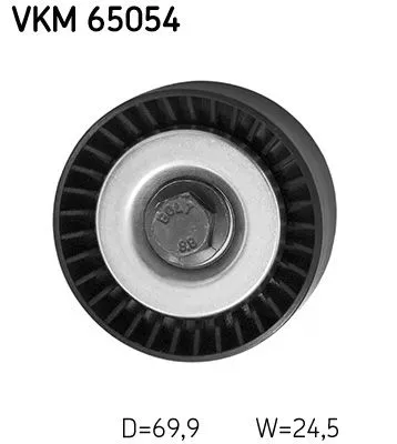 SKF Deflection/Guide Pulley, V-ribbed belt (VKM65054)