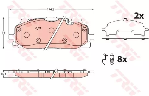 TRW Brake Pad Set, disc brake (GDB2190)