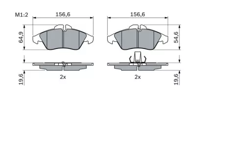 BOSCH Brake Pad Set, disc brake (0986424218)