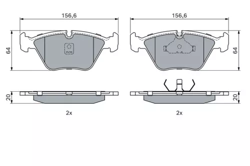 BOSCH Brake Pad Set, disc brake (0986490640)