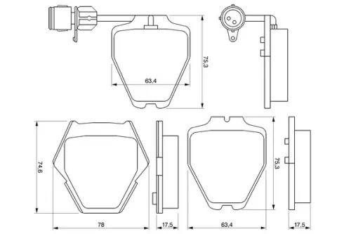 BOSCH Brake Pad Set, disc brake (0986424689)