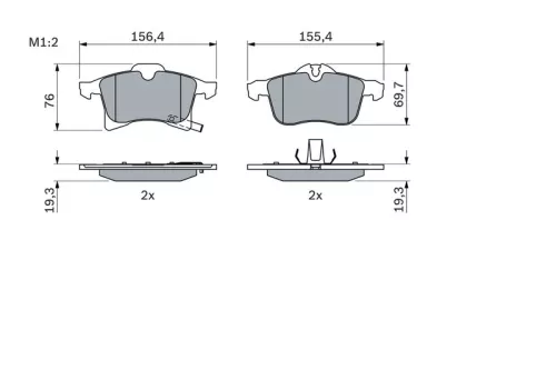 BOSCH Brake Pad Set, disc brake (0986424707)