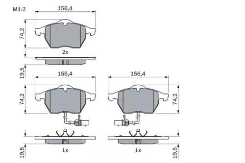BOSCH Brake Pad Set, disc brake (0986424482)