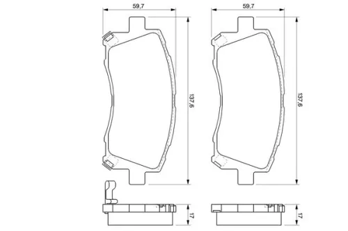 BOSCH Brake Pad Set, disc brake (0986424700)