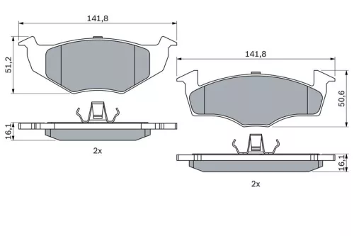 BOSCH Brake Pad Set, disc brake (0986494005)