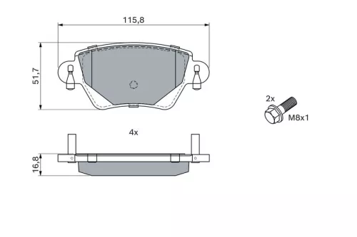 BOSCH Brake Pad Set, disc brake (0986424671)